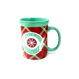 DesignPac Christmas   Holiday Plaid Mug  "JOY"
